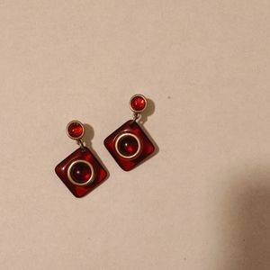 Orange dangling earrings